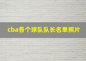 cba各个球队队长名单照片