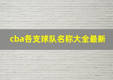 cba各支球队名称大全最新