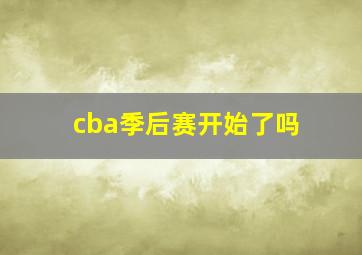 cba季后赛开始了吗