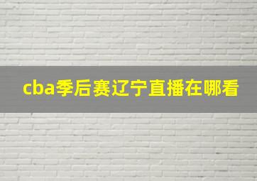 cba季后赛辽宁直播在哪看