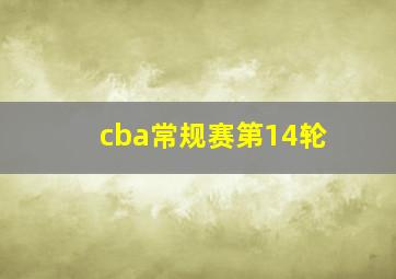 cba常规赛第14轮