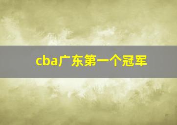 cba广东第一个冠军