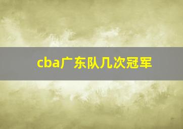 cba广东队几次冠军