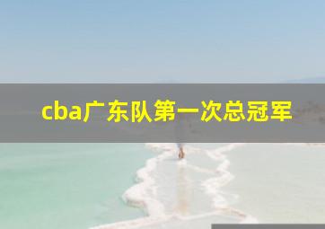 cba广东队第一次总冠军