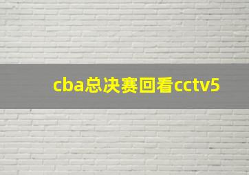 cba总决赛回看cctv5