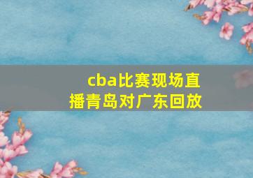 cba比赛现场直播青岛对广东回放