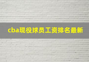 cba现役球员工资排名最新