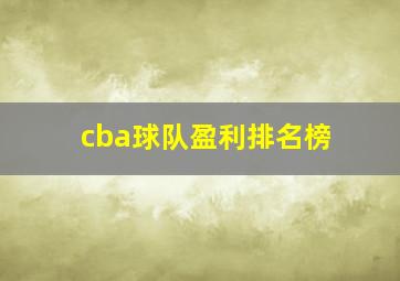 cba球队盈利排名榜