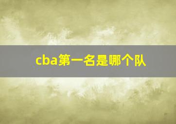 cba第一名是哪个队