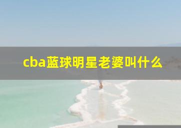 cba蓝球明星老婆叫什么