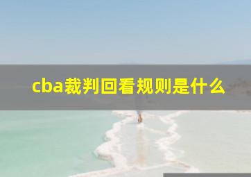 cba裁判回看规则是什么