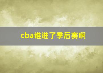 cba谁进了季后赛啊