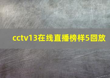 cctv13在线直播榜样5回放