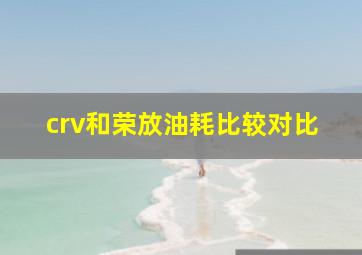 crv和荣放油耗比较对比