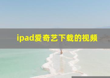 ipad爱奇艺下载的视频