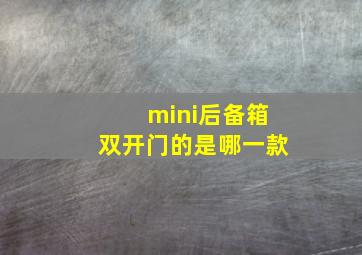 mini后备箱双开门的是哪一款