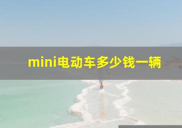 mini电动车多少钱一辆