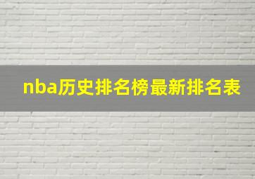 nba历史排名榜最新排名表