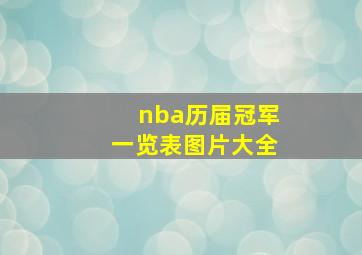 nba历届冠军一览表图片大全