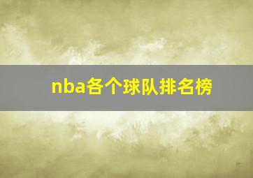 nba各个球队排名榜