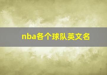 nba各个球队英文名