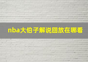 nba大伯子解说回放在哪看