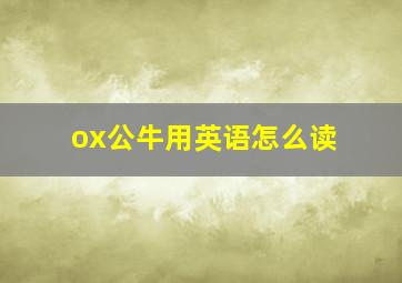 ox公牛用英语怎么读