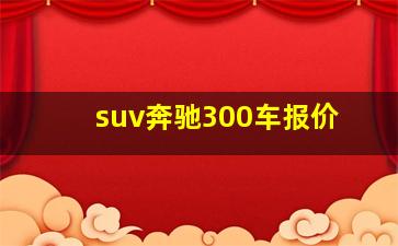 suv奔驰300车报价