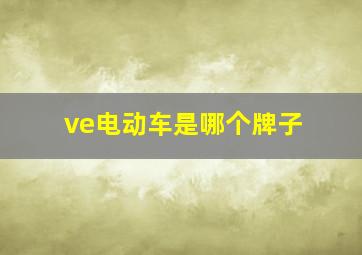 ve电动车是哪个牌子