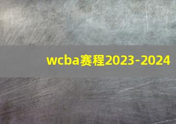 wcba赛程2023-2024