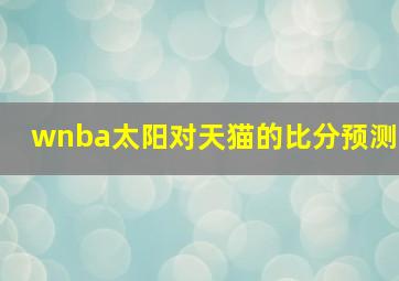 wnba太阳对天猫的比分预测