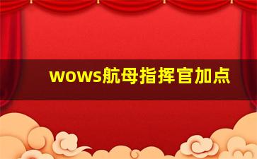 wows航母指挥官加点