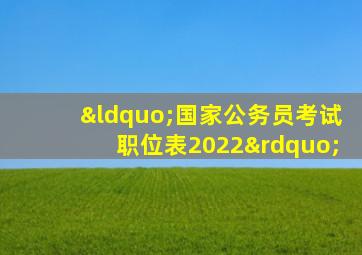 “国家公务员考试职位表2022”