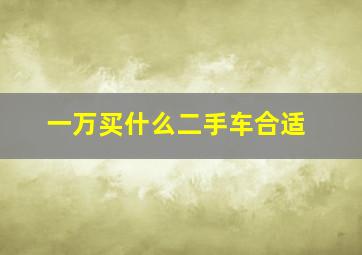 一万买什么二手车合适