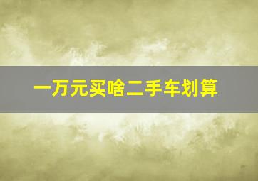 一万元买啥二手车划算