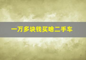 一万多块钱买啥二手车