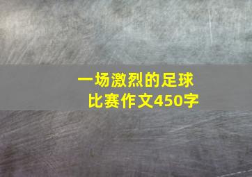 一场激烈的足球比赛作文450字