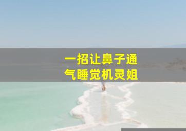 一招让鼻子通气睡觉机灵姐