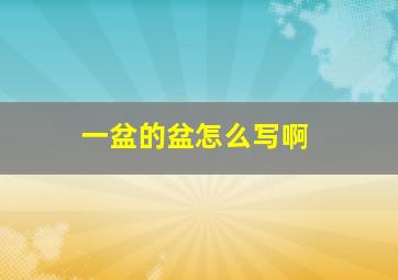 一盆的盆怎么写啊