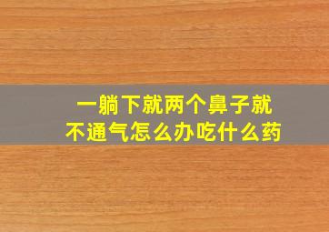 一躺下就两个鼻子就不通气怎么办吃什么药