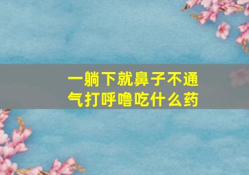 一躺下就鼻子不通气打呼噜吃什么药