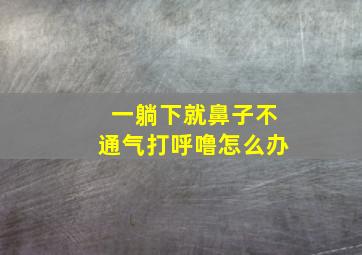 一躺下就鼻子不通气打呼噜怎么办