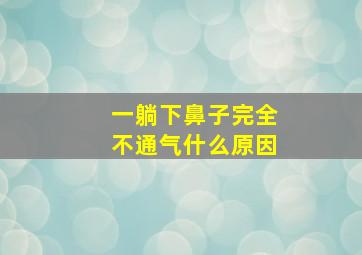 一躺下鼻子完全不通气什么原因