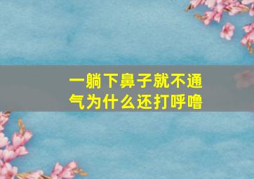 一躺下鼻子就不通气为什么还打呼噜