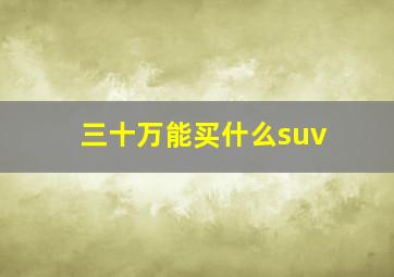 三十万能买什么suv