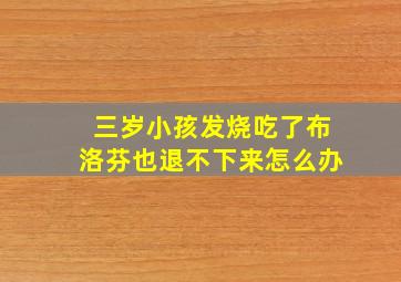 三岁小孩发烧吃了布洛芬也退不下来怎么办