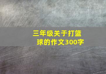 三年级关于打篮球的作文300字