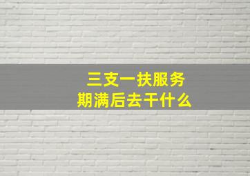 三支一扶服务期满后去干什么