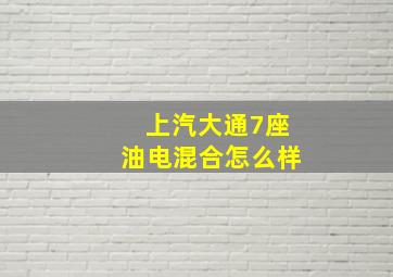 上汽大通7座油电混合怎么样