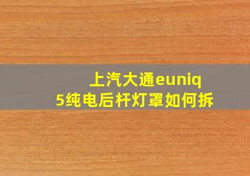 上汽大通euniq5纯电后杆灯罩如何拆